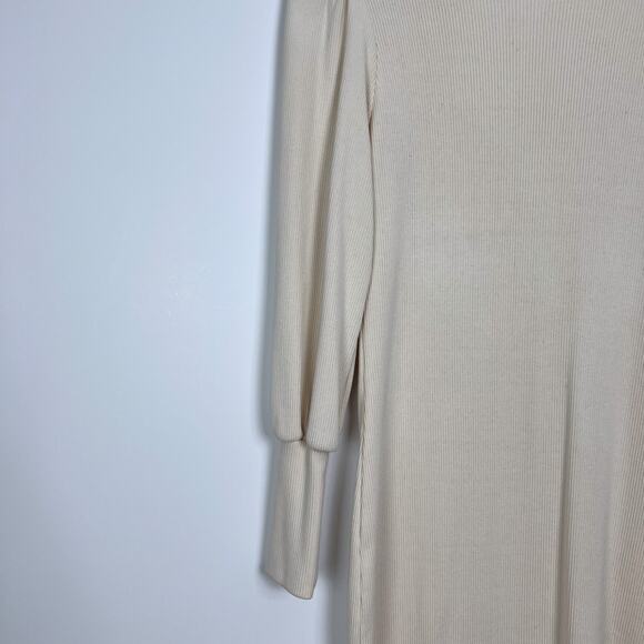 Boyish Off White Lauper Ribbed Long Sleeve Mini Sweater Dress Size Small - Picture 5 of 8